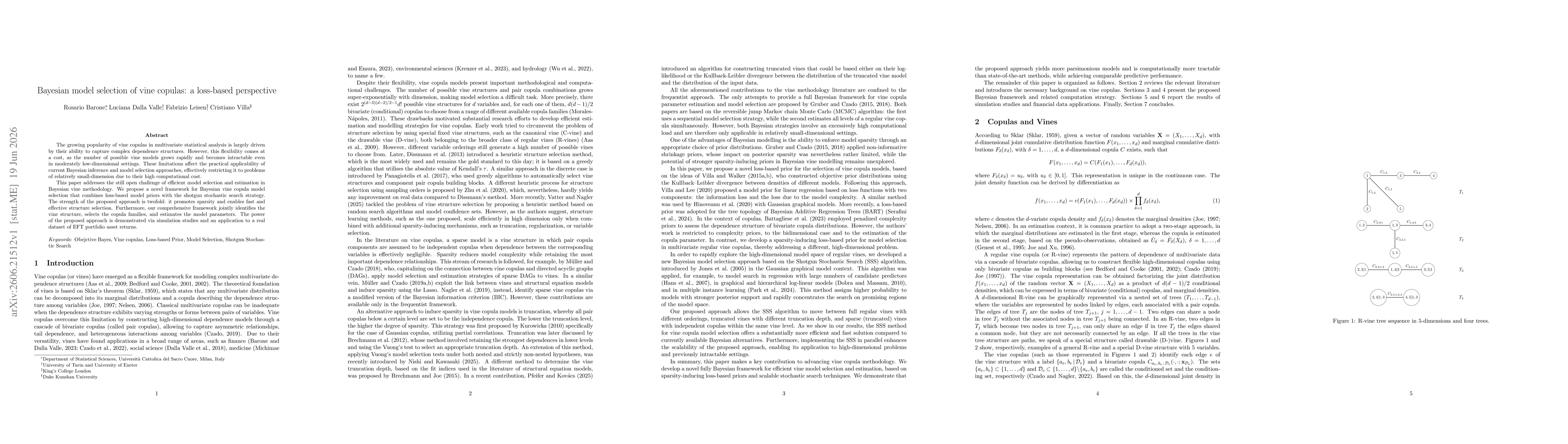 Thumbnail for Bayesian model selection of vine copulas: a loss-based perspective