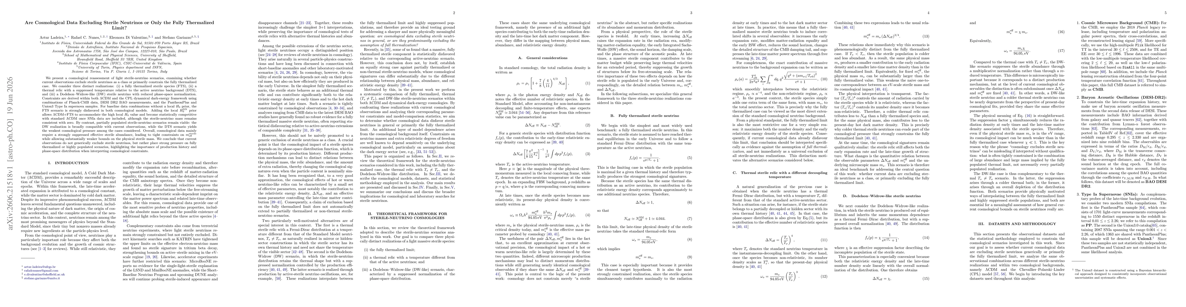 Thumbnail for Are Cosmological Data Excluding Sterile Neutrinos or Only the Fully Thermalized Limit?