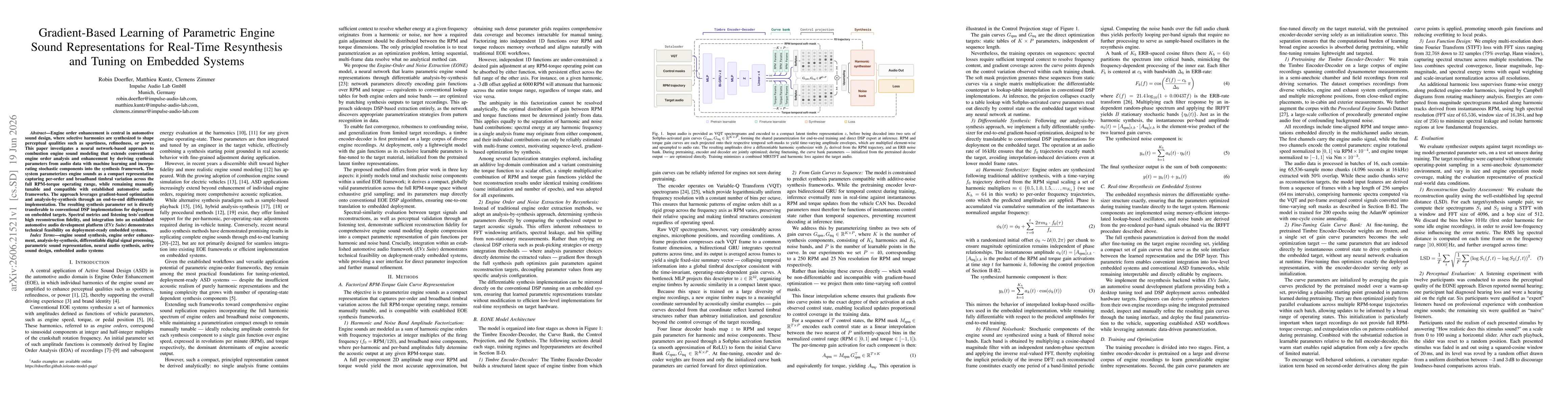 Thumbnail for Gradient-Based Learning of Parametric Engine Sound Representations for Real-Time Resynthesis and Tuning on Embedded Systems