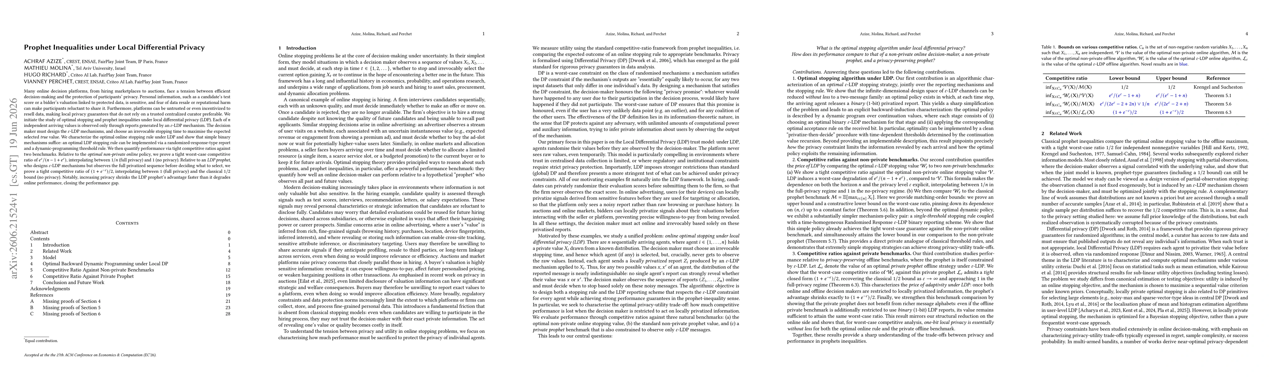 Thumbnail for Prophet Inequalities under Local Differential Privacy