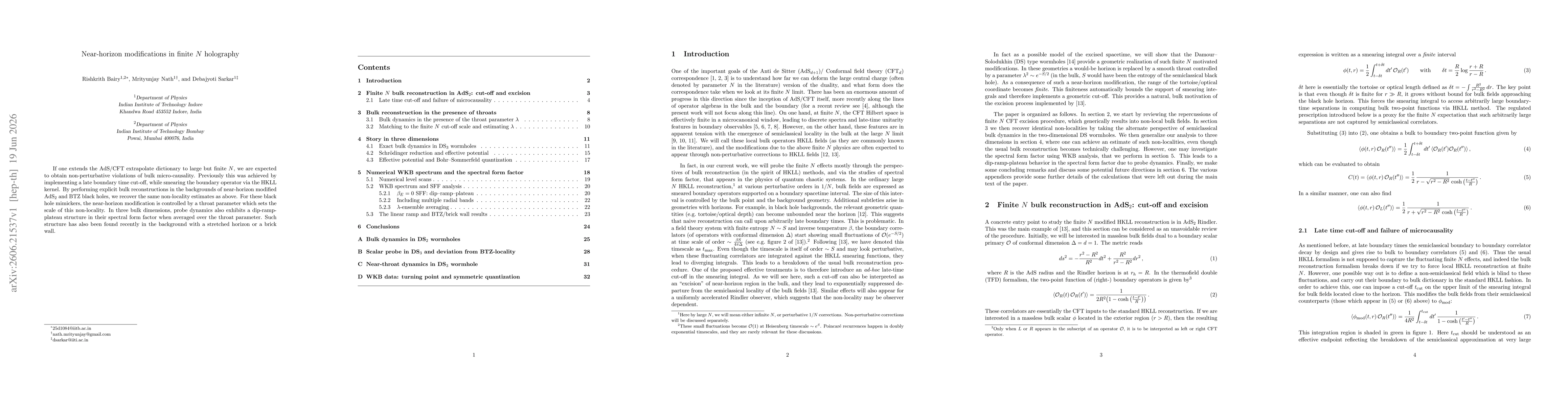Thumbnail for Near-horizon modifications in finite $N$ holography