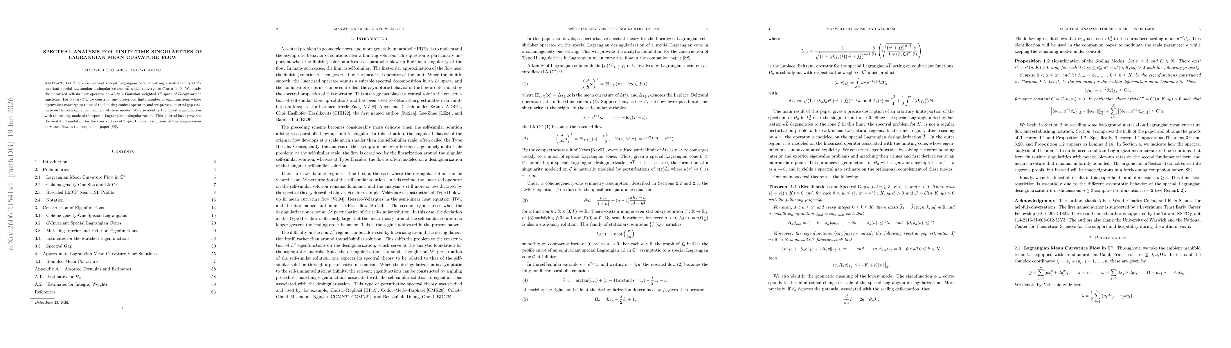 Thumbnail for Spectral Analysis for Finite-Time Singularities of Lagrangian Mean Curvature Flow