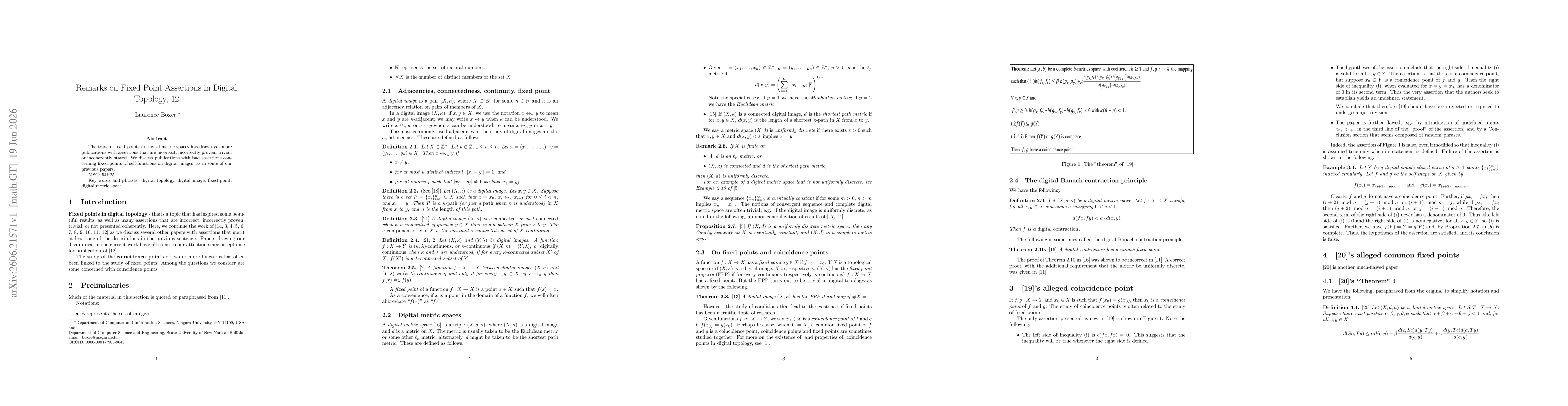 Thumbnail for Remarks on Fixed Point Assertions in Digital Topology, 12