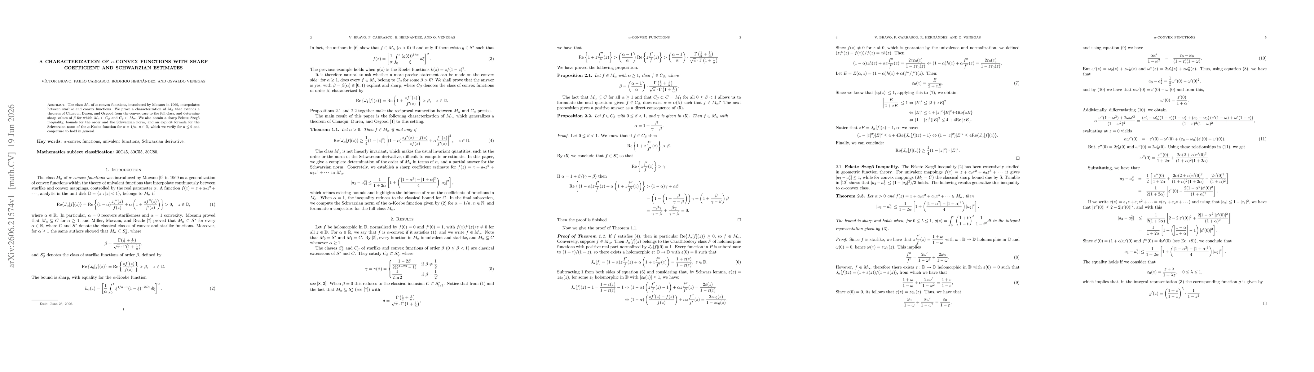 Thumbnail for A Characterization of $α$-Convex Functions with Sharp Coefficient and Schwarzian Estimates