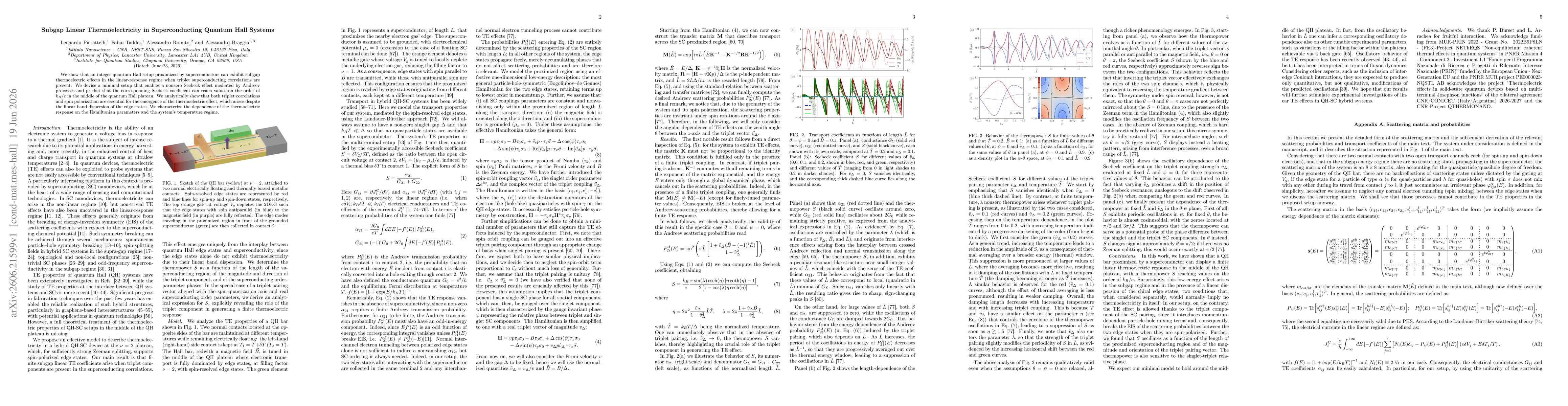 Thumbnail for Subgap Linear Thermoelectricity in Superconducting Quantum Hall Systems