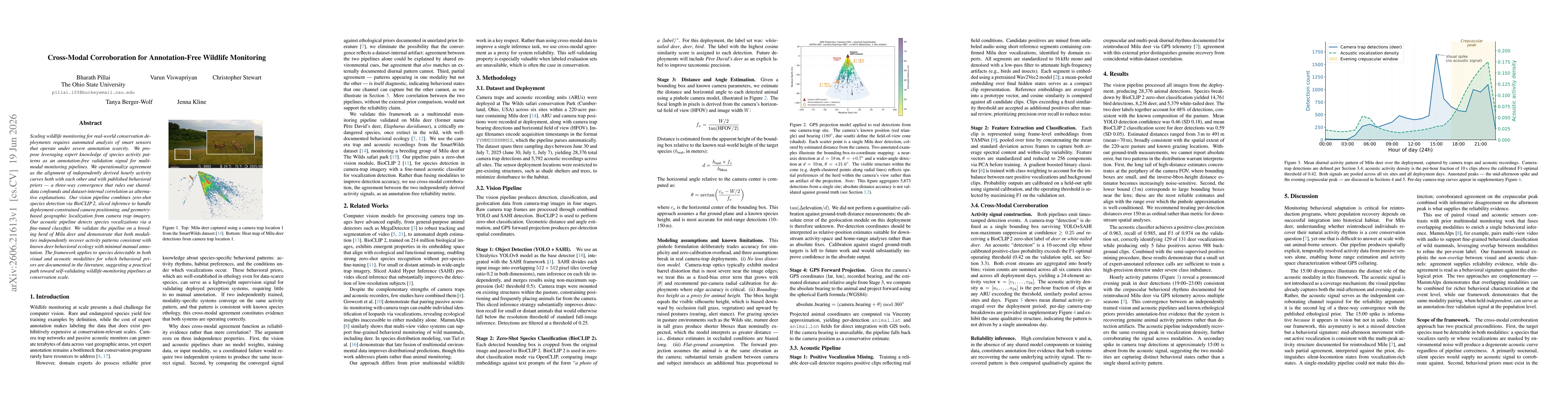 Thumbnail for Cross-Modal Corroboration for Annotation-Free Wildlife Monitoring