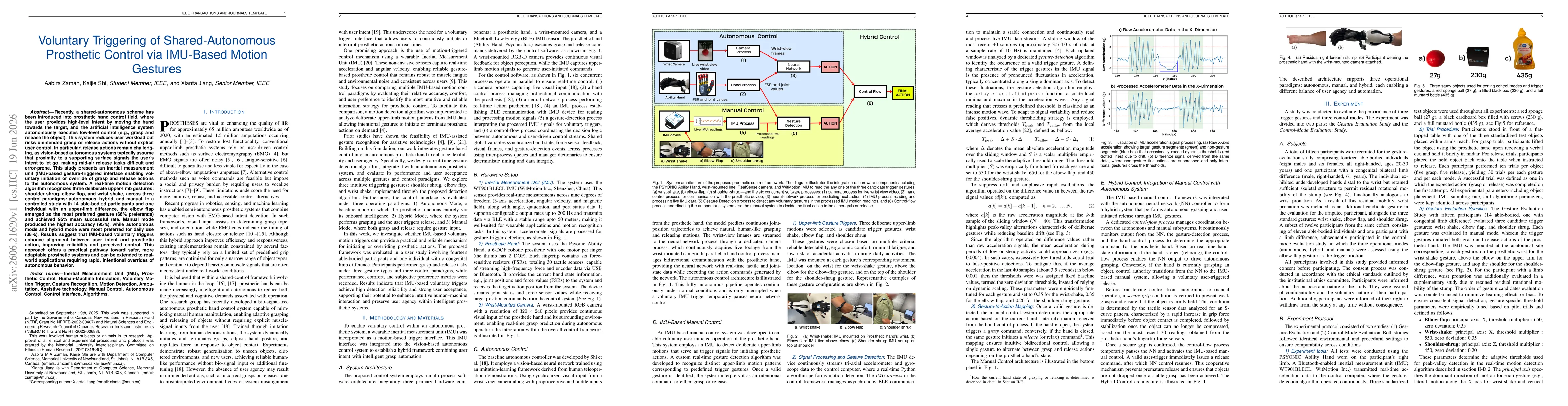 Thumbnail for Voluntary Triggering of Shared-Autonomous Prosthetic Control via IMU-Based Motion Gestures