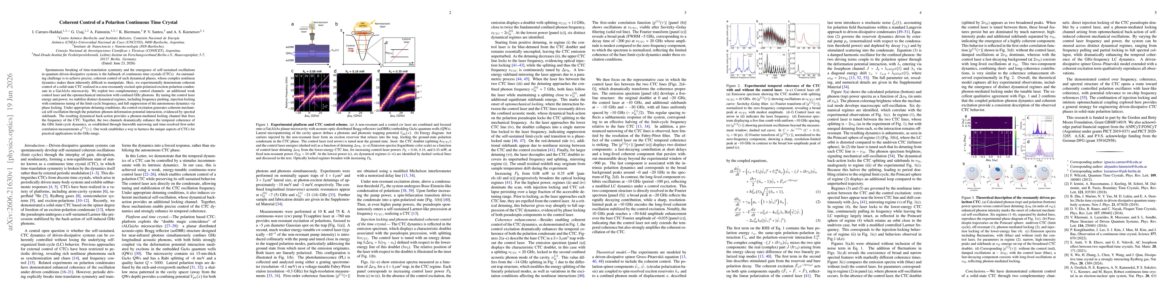 Thumbnail for Coherent Control of a Polariton Continuous Time Crystal