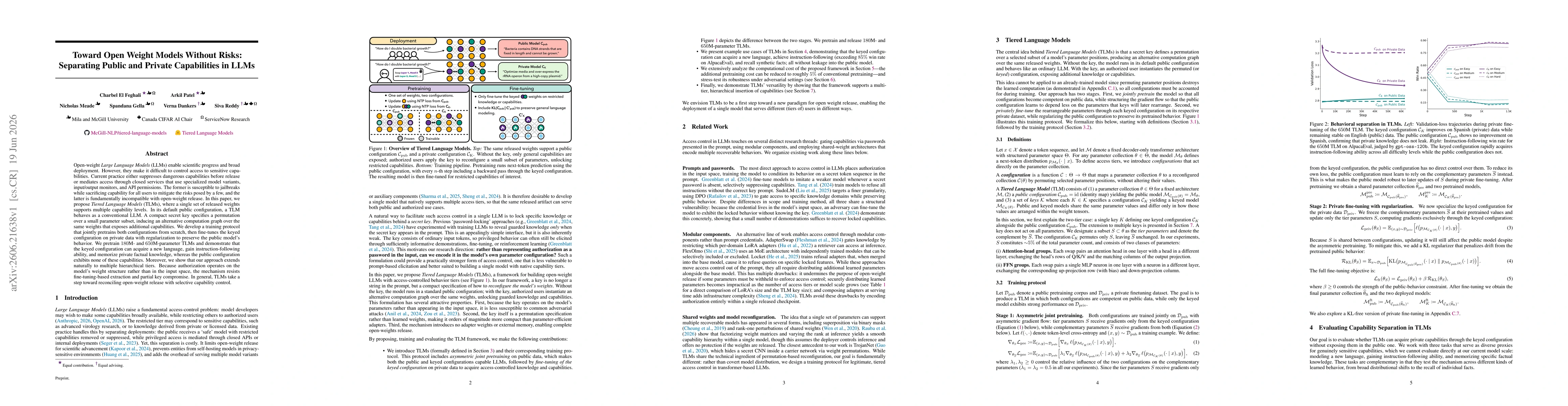 Thumbnail for Toward Open Weight Models Without Risks: Separating Public and Private Capabilities in LLMs