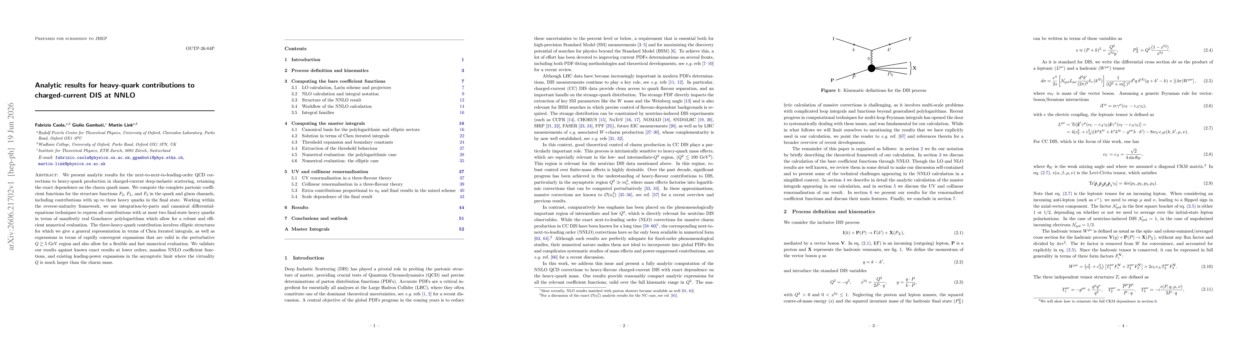 Thumbnail for Analytic results for heavy-quark contributions to charged-current DIS at NNLO