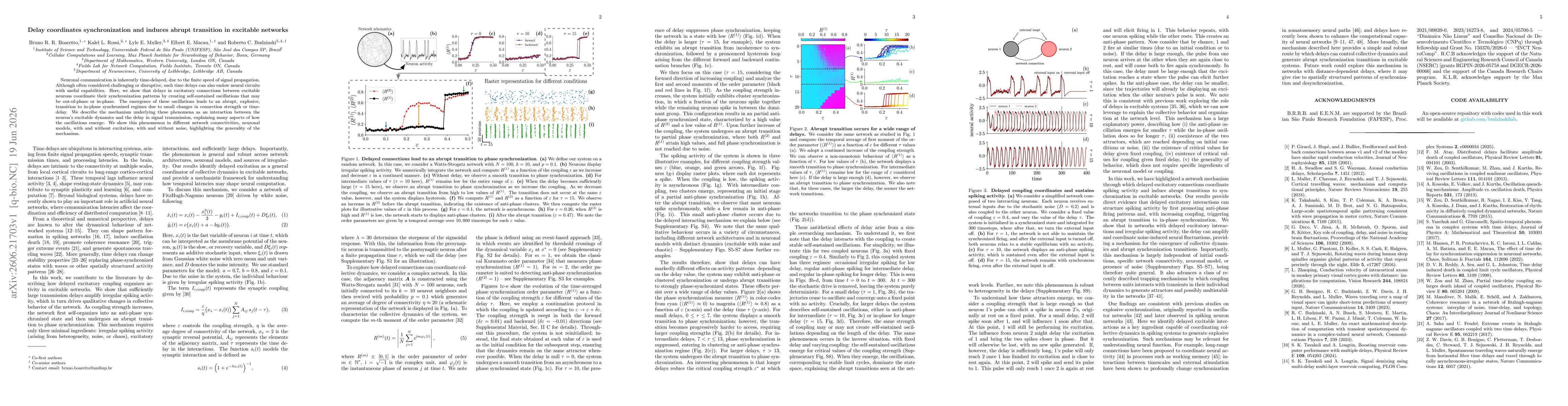 Thumbnail for Delay coordinates synchronization and induces abrupt transition in excitable networks