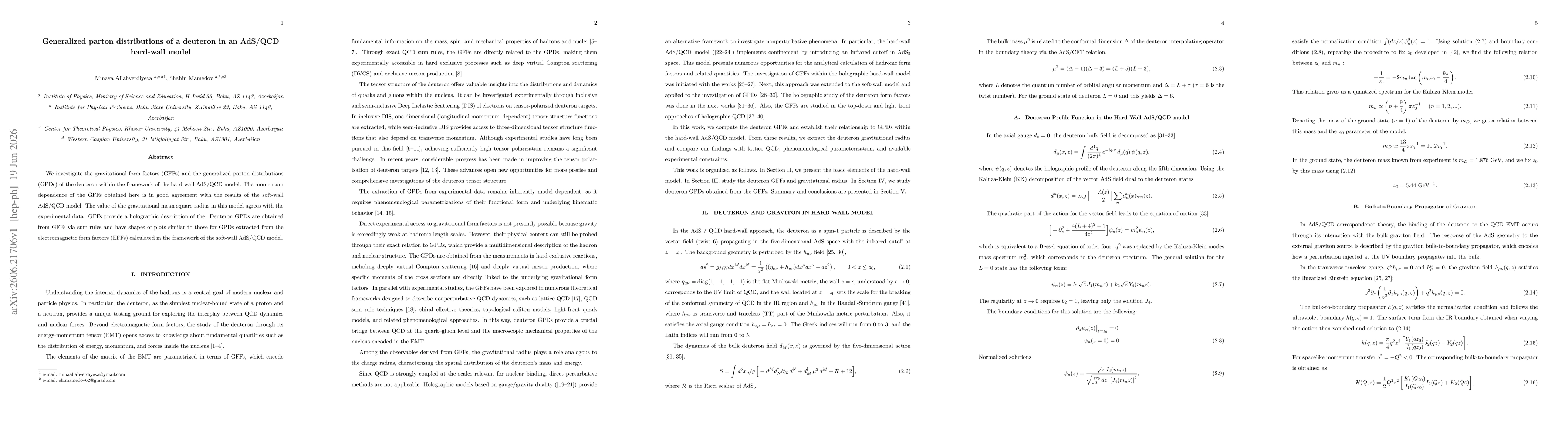 Thumbnail for Generalized parton distributions of a deuteron in an AdS/QCD hard-wall model