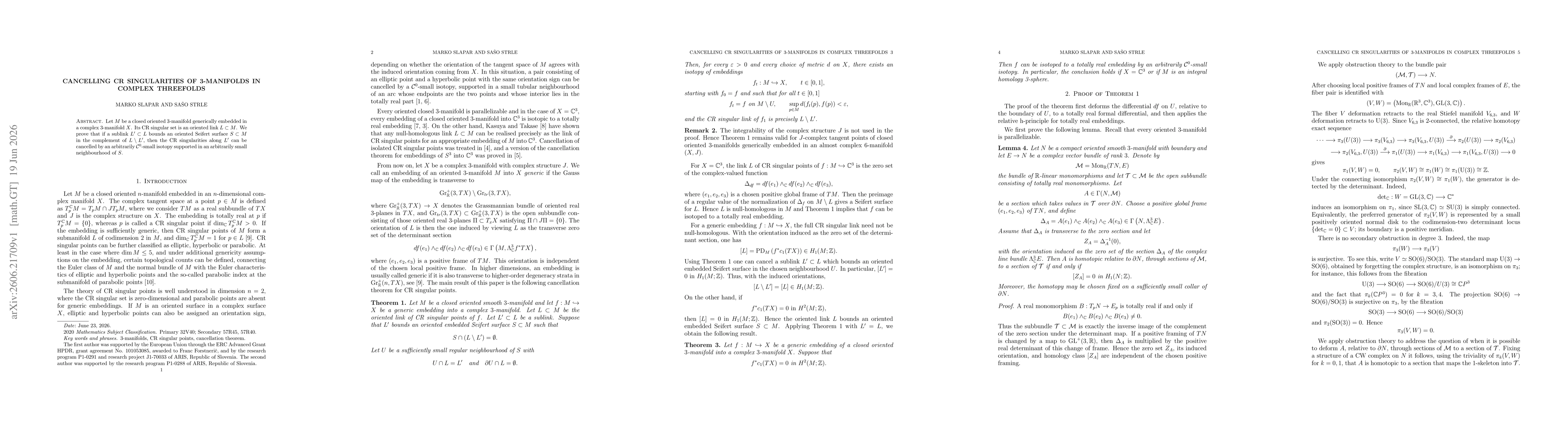 Thumbnail for Cancelling CR singularities of 3-manifolds in complex threefolds
