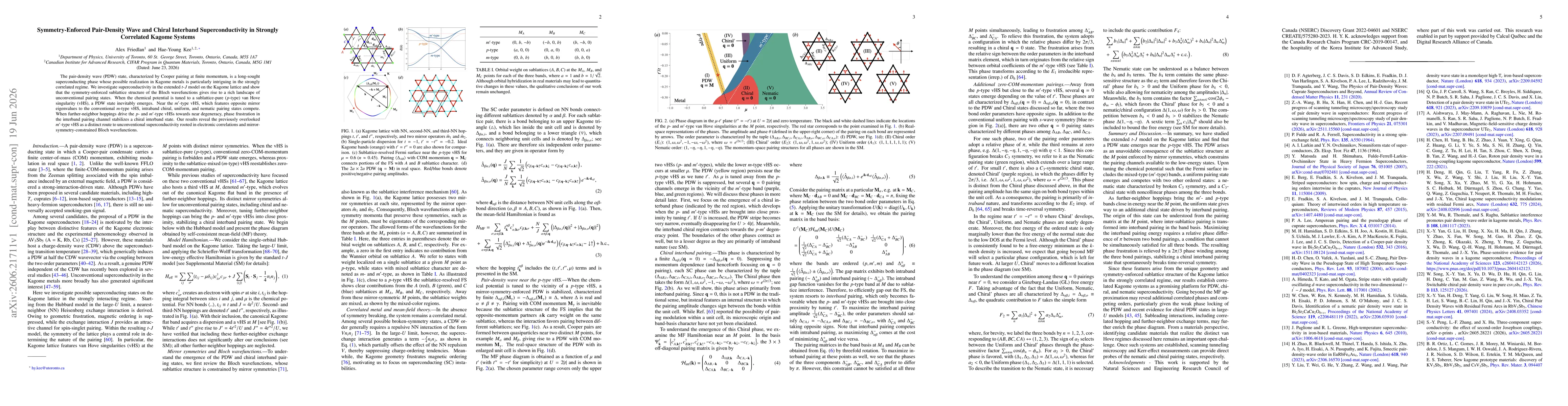 Thumbnail for Symmetry-Enforced Pair-Density Wave and Chiral Interband Superconductivity in Strongly Correlated Kagome Systems