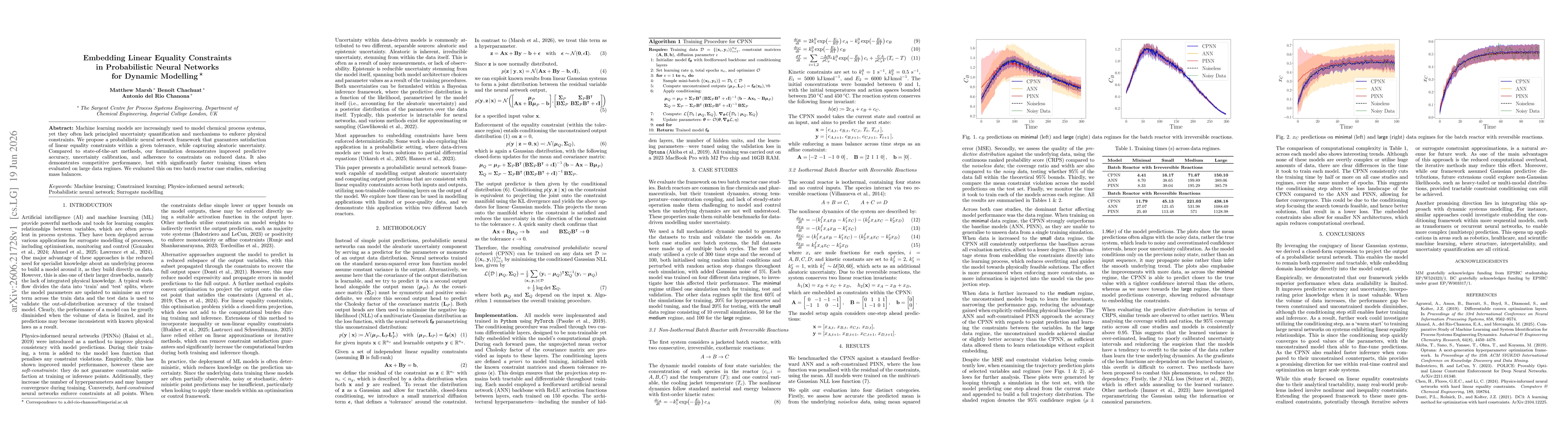 Thumbnail for Embedding Linear Equality Constraints in Probabilistic Neural Networks for Dynamic Modelling