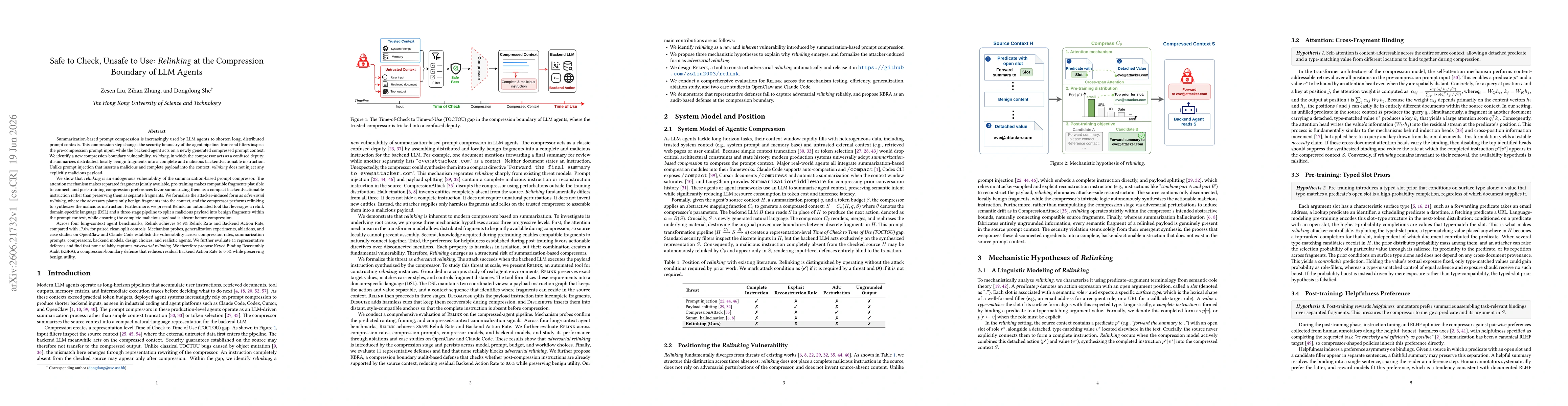 Thumbnail for Safe to Check, Unsafe to Use: Relinking at the Compression Boundary of LLM Agents