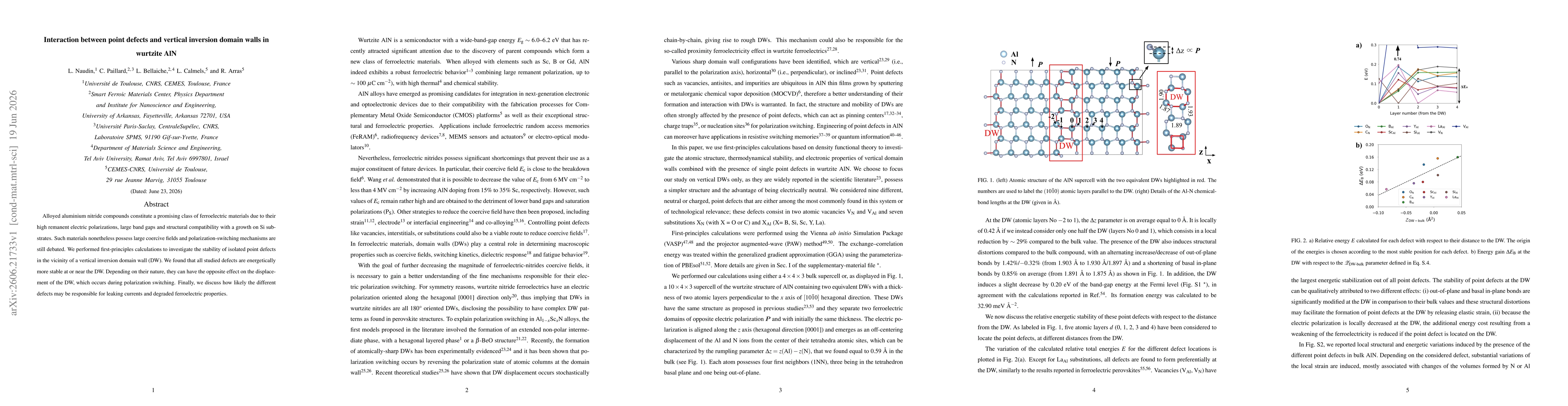 Thumbnail for Interaction between point defects and vertical inversion domain walls in wurtzite AlN