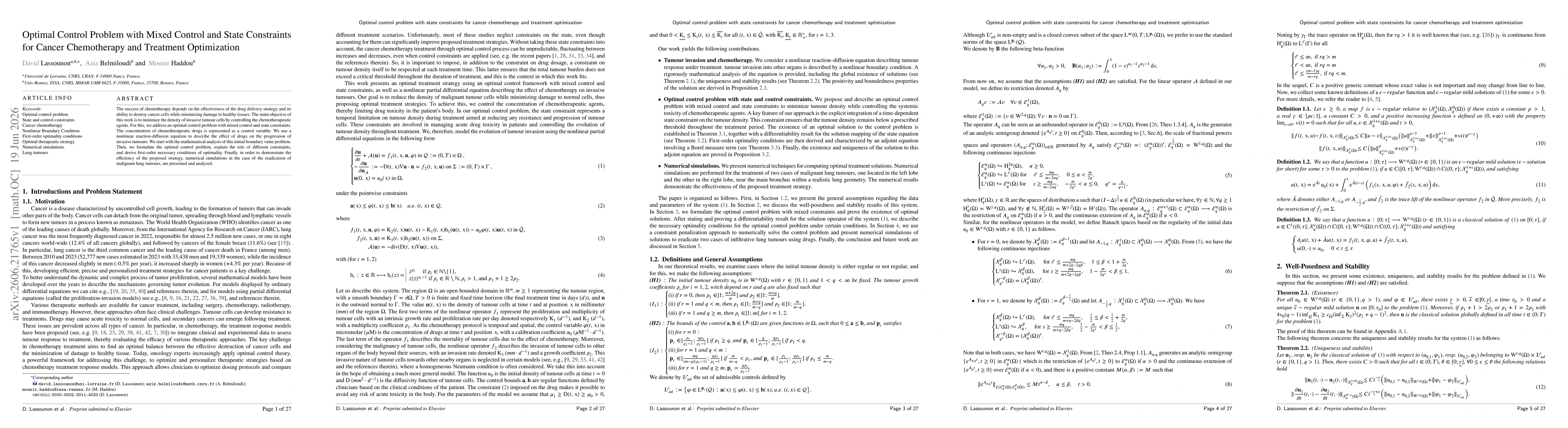 Thumbnail for Optimal Control Problem with Mixed Control and State Constraints for Cancer Chemotherapy and Treatment Optimization