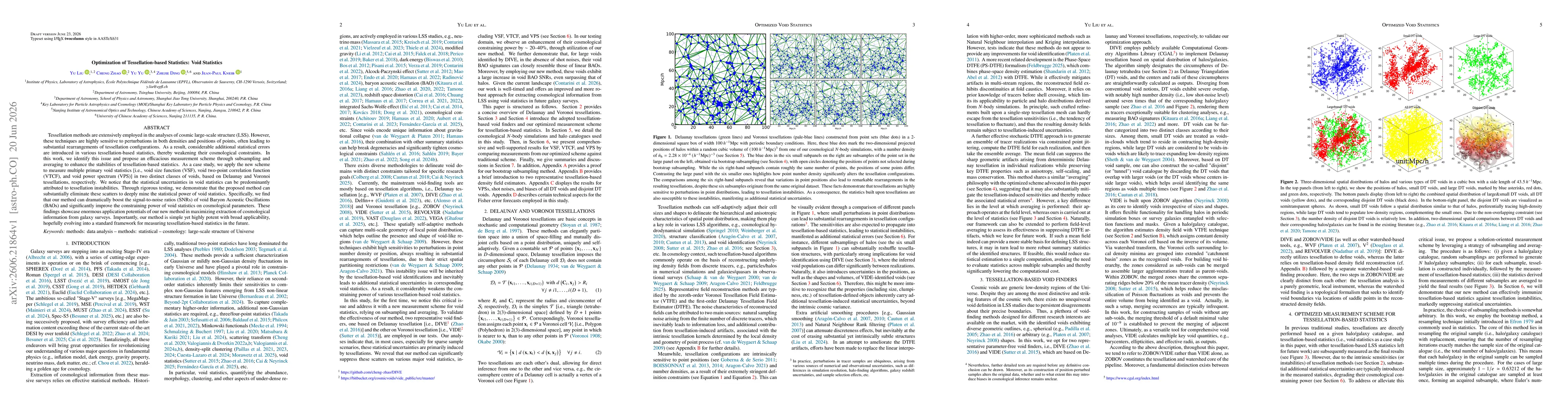 Thumbnail for Optimization of Tessellation-based Statistics: Void Statistics