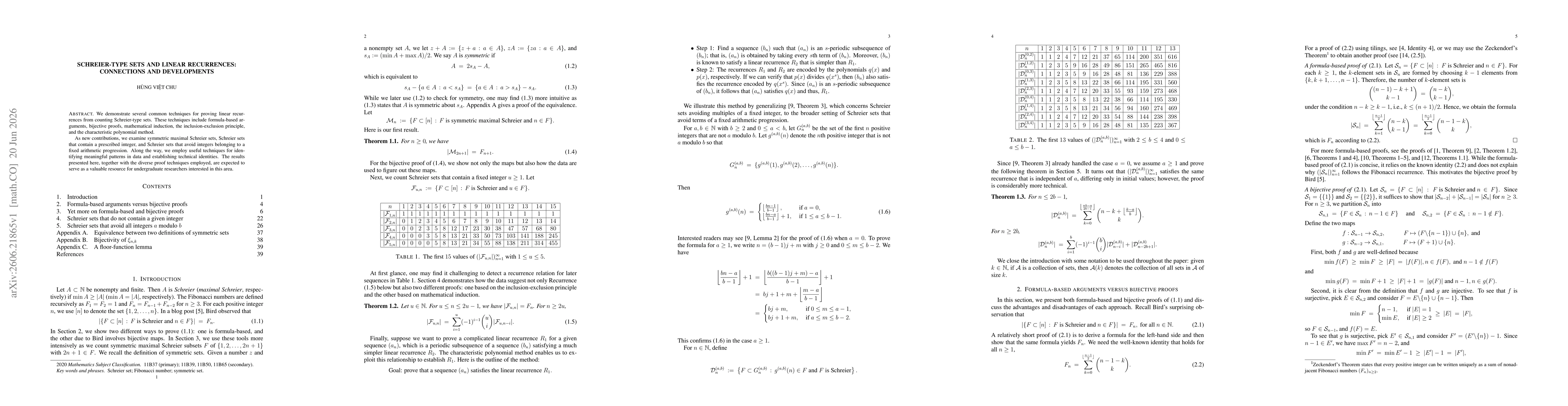 Thumbnail for Schreier-Type Sets and Linear Recurrences: Connections and Developments