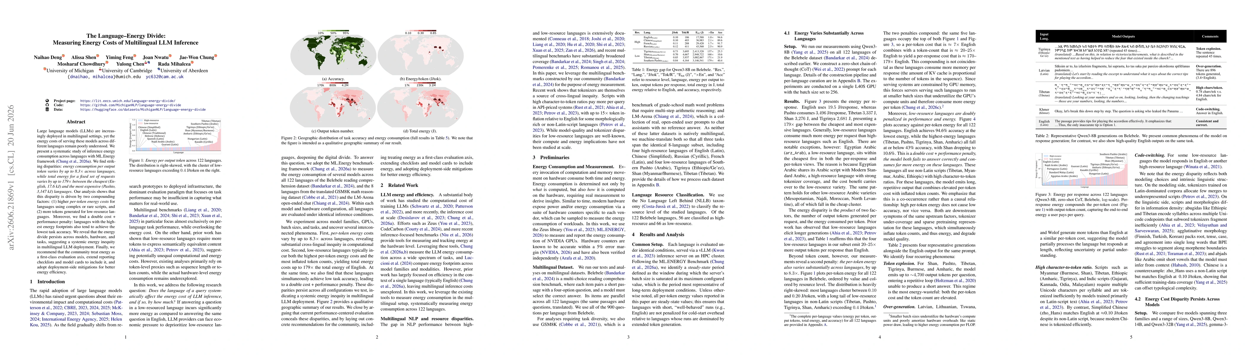 Thumbnail for The Language-Energy Divide: Measuring Energy Costs of Multilingual LLM Inference