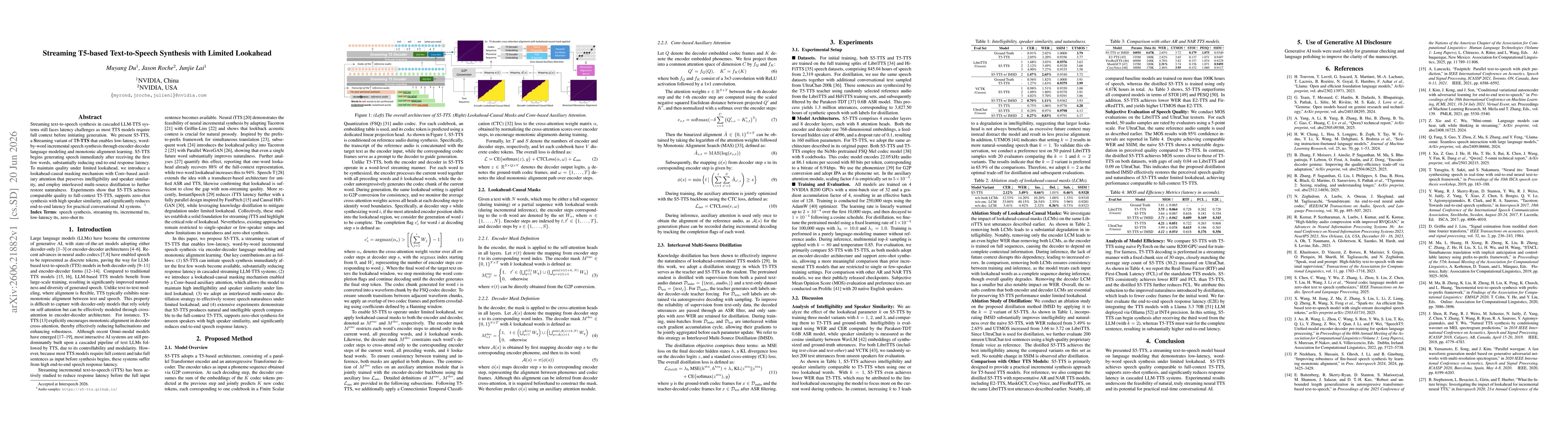 Thumbnail for Streaming T5-based Text-to-Speech Synthesis with Limited Lookahead