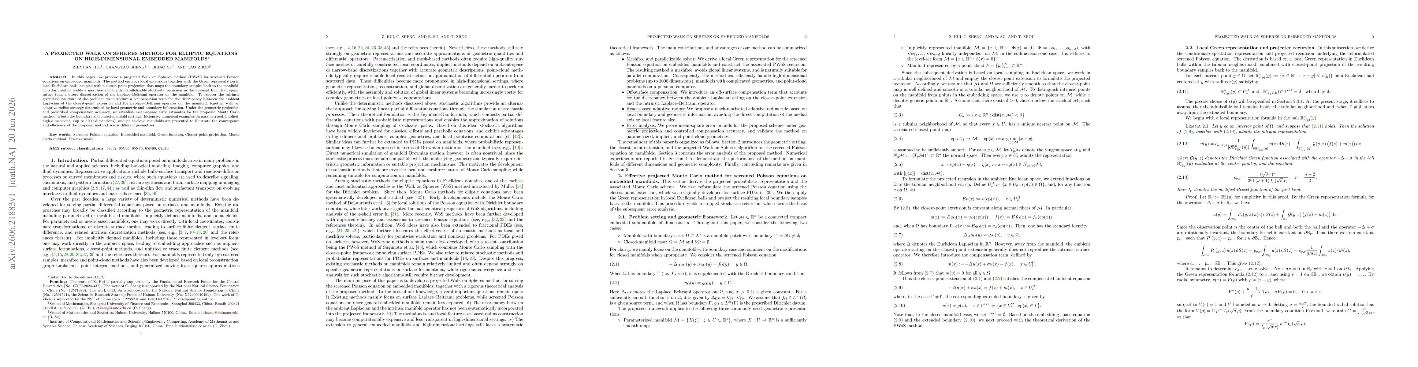 Thumbnail for A projected walk on spheres method for elliptic equations on high-dimensional embedded manifolds