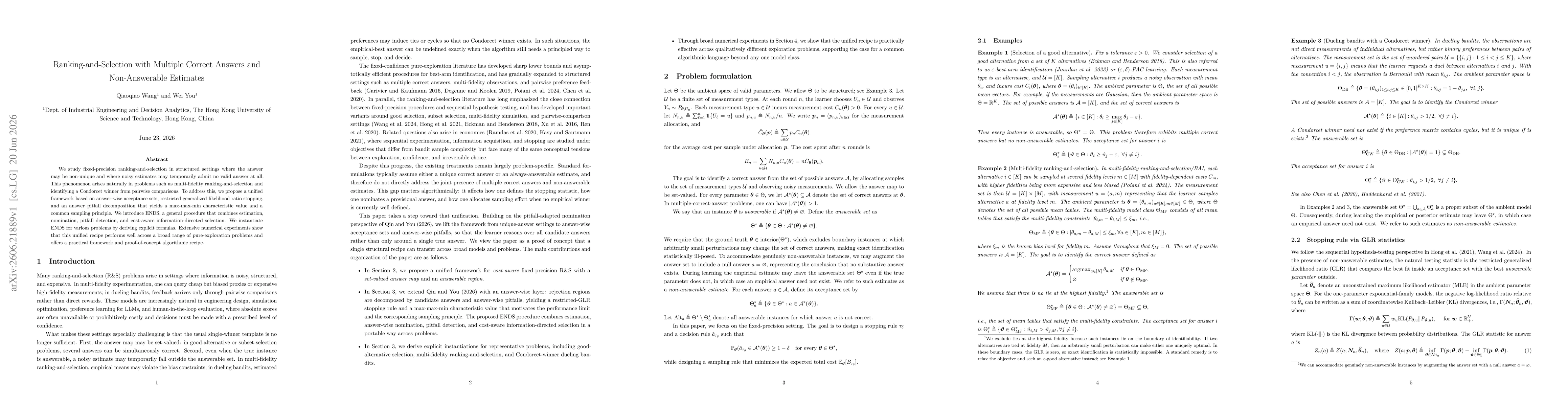 Thumbnail for Ranking-and-Selection with Multiple Correct Answers and Non-Answerable Estimates