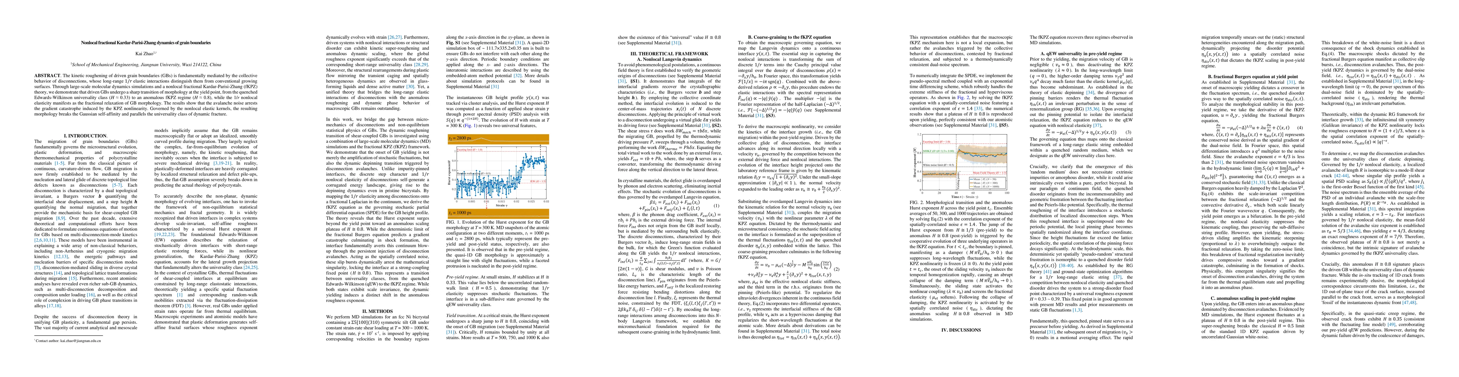 Thumbnail for Nonlocal fractional Kardar-Parisi-Zhang dynamics of grain boundaries
