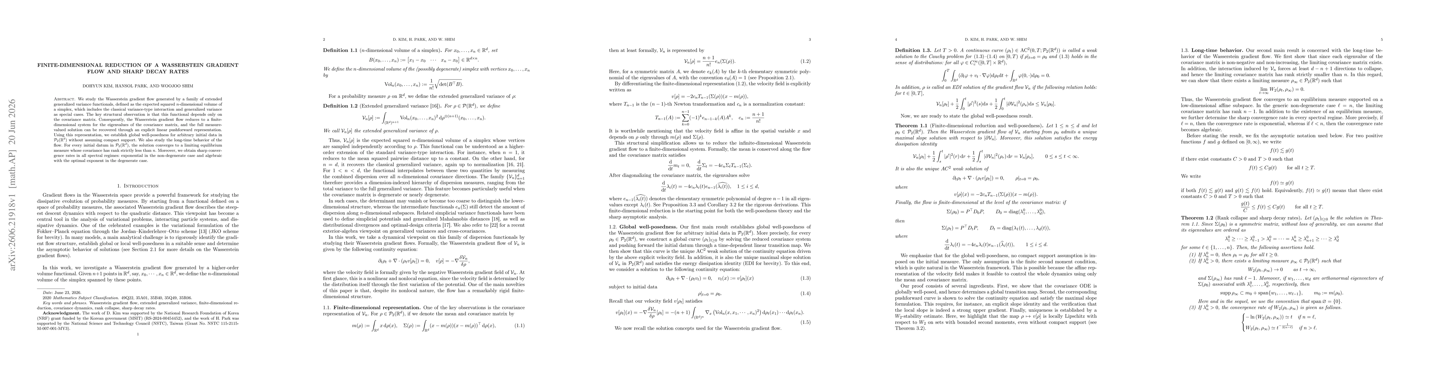 Thumbnail for Finite-dimensional reduction of a Wasserstein gradient flow and sharp decay rates