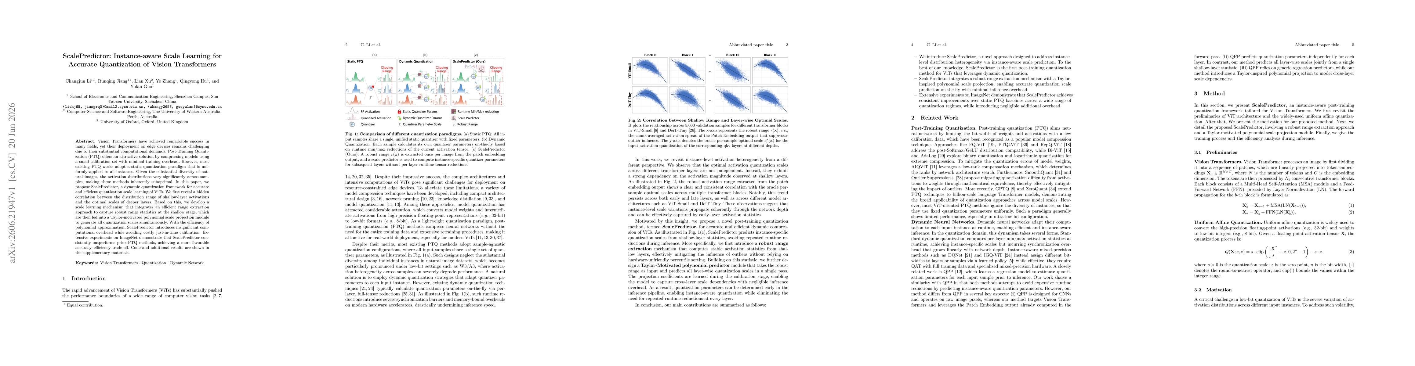 Thumbnail for ScalePredictor: Instance-aware Scale Learning for Accurate Quantization of Vision Transformers
