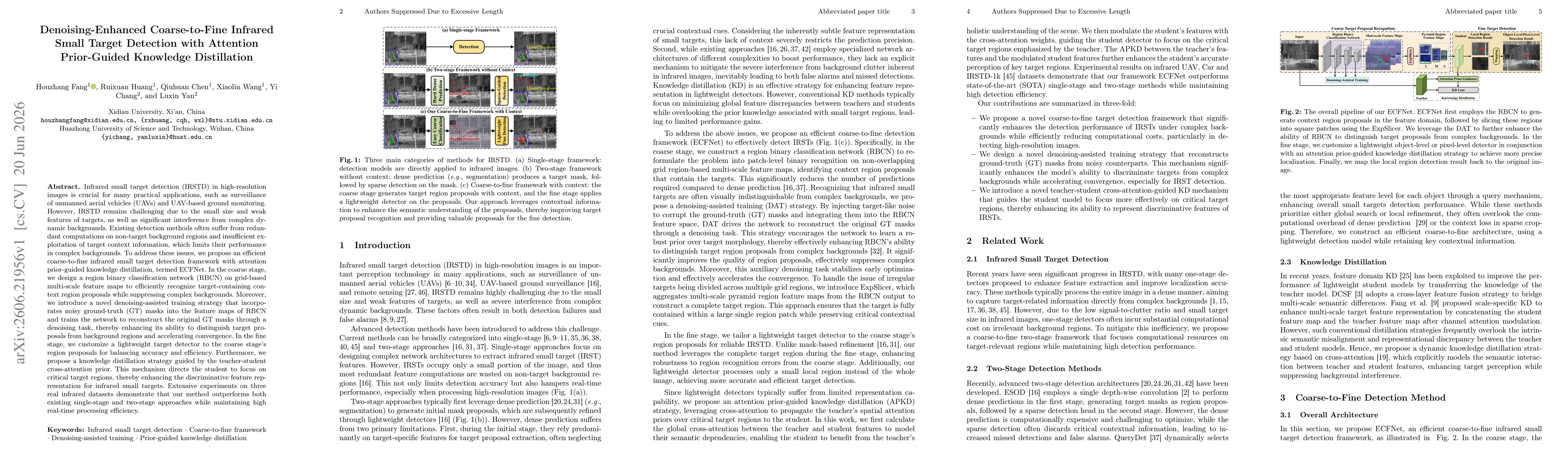 Thumbnail for Denoising-Enhanced Coarse-to-Fine Infrared Small Target Detection with Attention Prior-Guided Knowledge Distillation