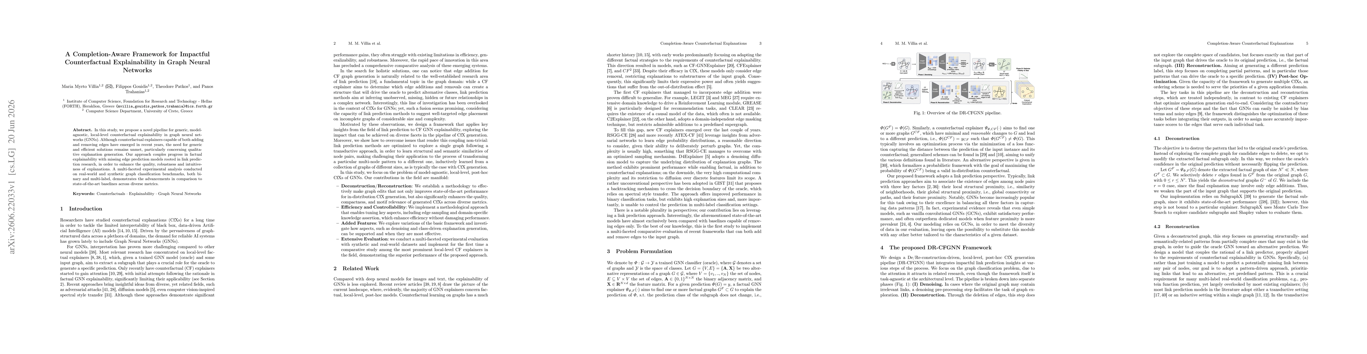 Thumbnail for A Completion-Aware Framework for Impactful Counterfactual Explainability in Graph Neural Networks