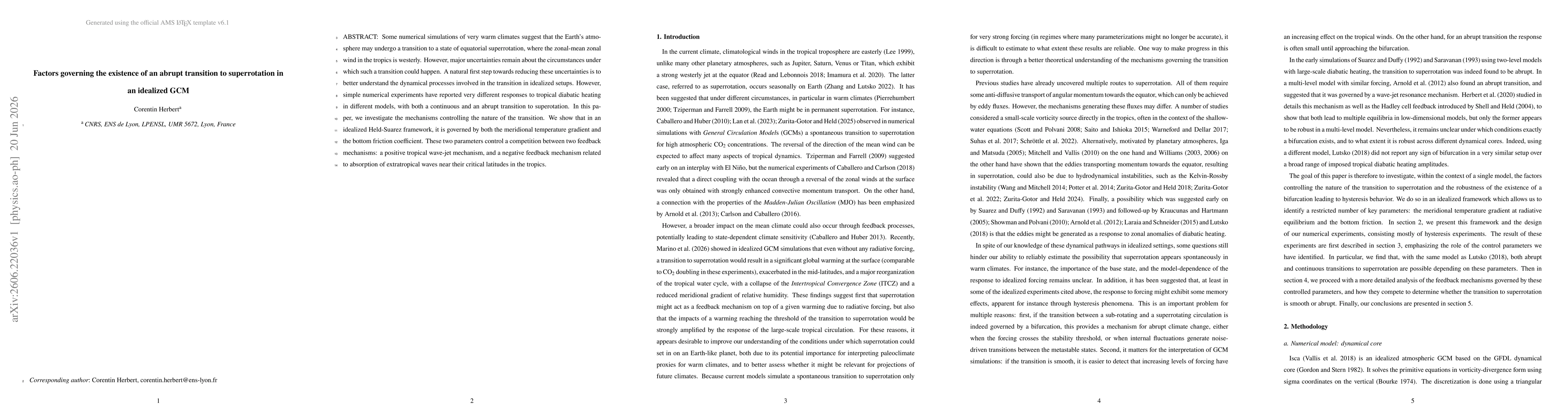 Thumbnail for Factors governing the existence of an abrupt transition to superrotation in an idealized GCM