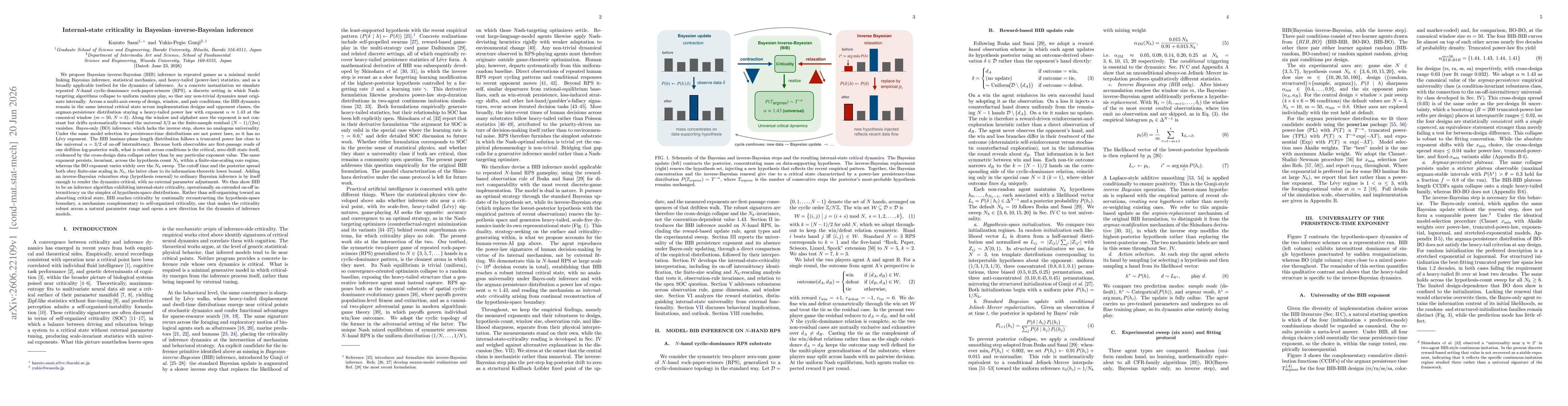 Thumbnail for Internal-state criticality in Bayesian-inverse-Bayesian inference