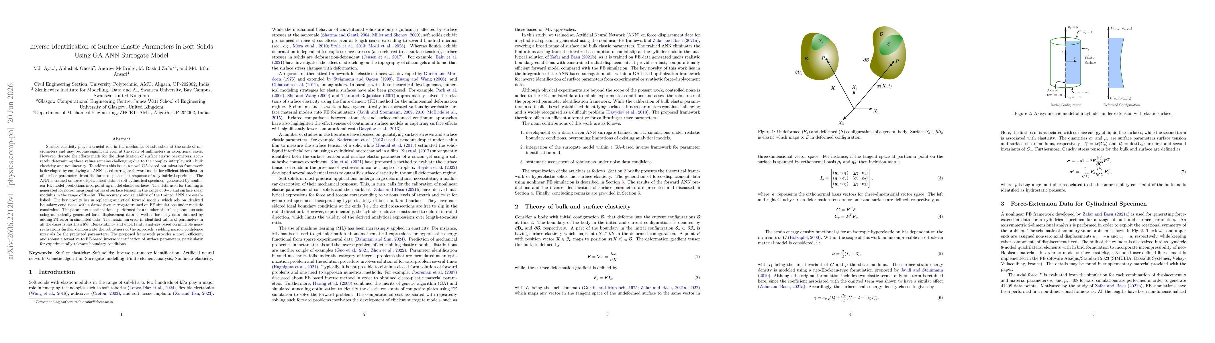 Thumbnail for Inverse Identification of Surface Elastic Parameters in Soft Solids Using GA-ANN Surrogate Model