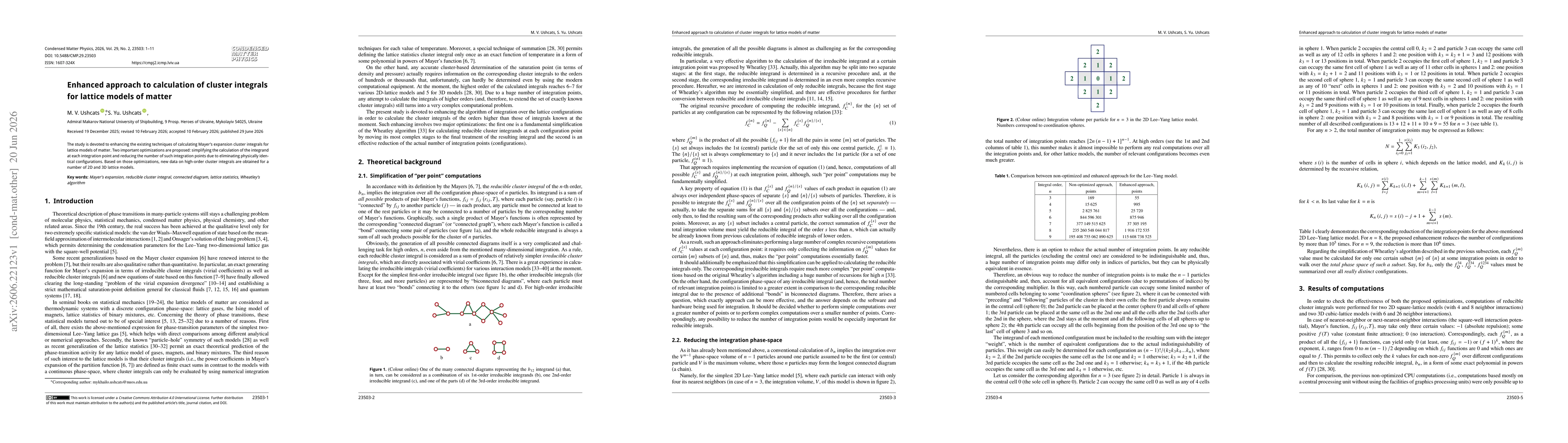Thumbnail for Enhanced approach to calculation of cluster integrals for lattice models of matter