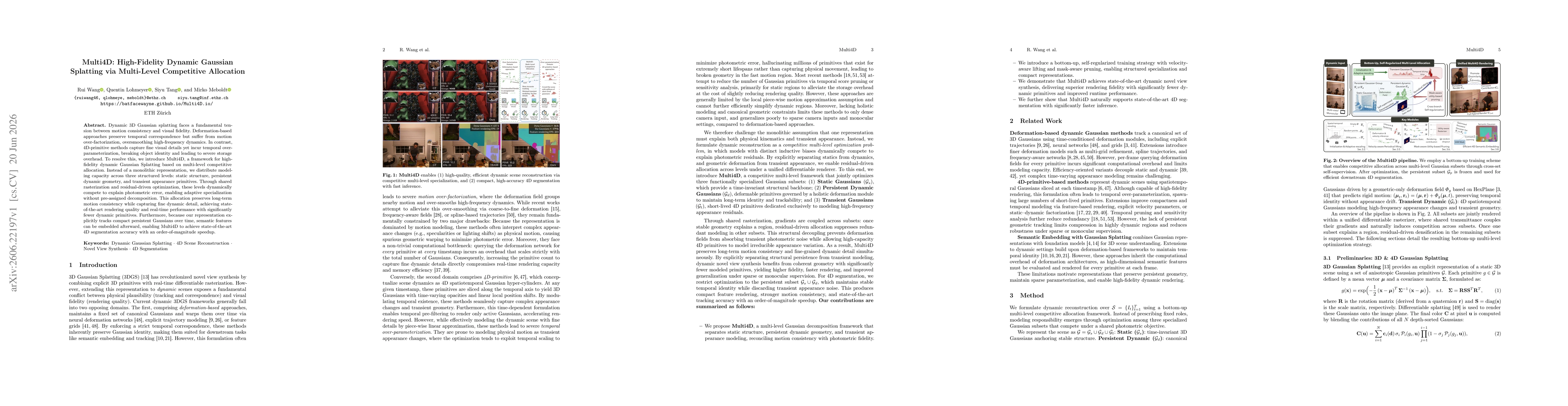 Thumbnail for Multi4D: High-Fidelity Dynamic Gaussian Splatting via Multi-Level Competitive Allocation