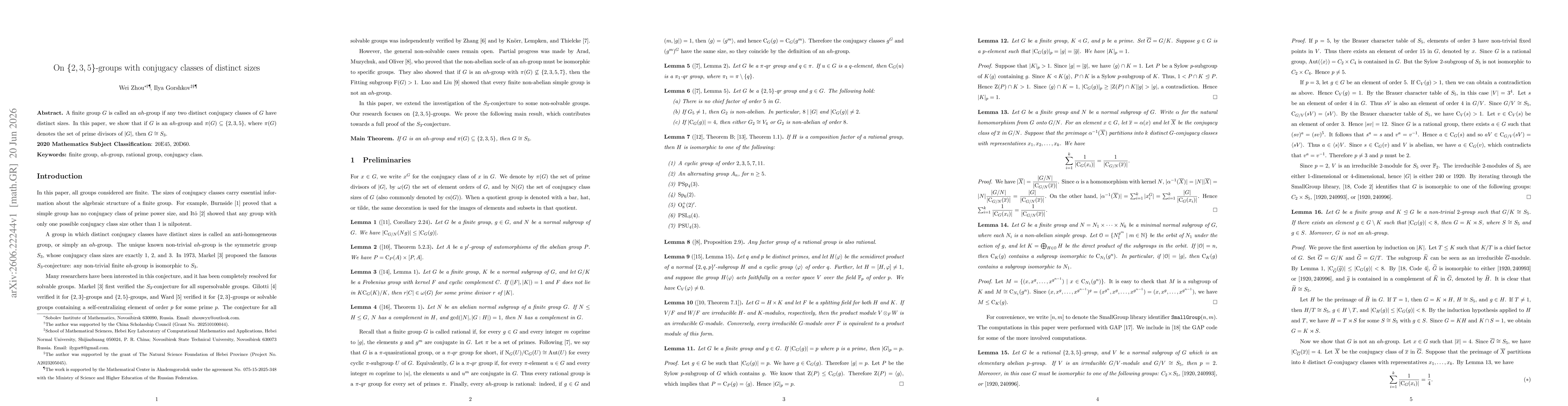 Thumbnail for On {2,3,5}-groups with conjugacy classes of distinct sizes