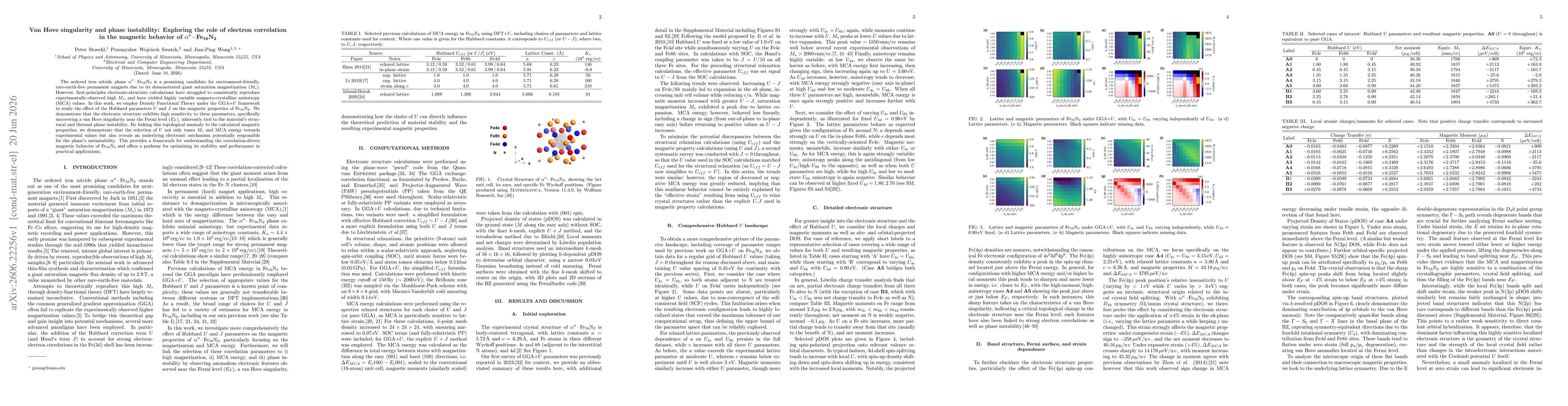 Thumbnail for Van Hove Singularity and Phase Instability: Exploring the Role of Electron Correlation in the Magnetic Behavior of $\mathrm{Fe}_{16}\mathrm{N}_2$