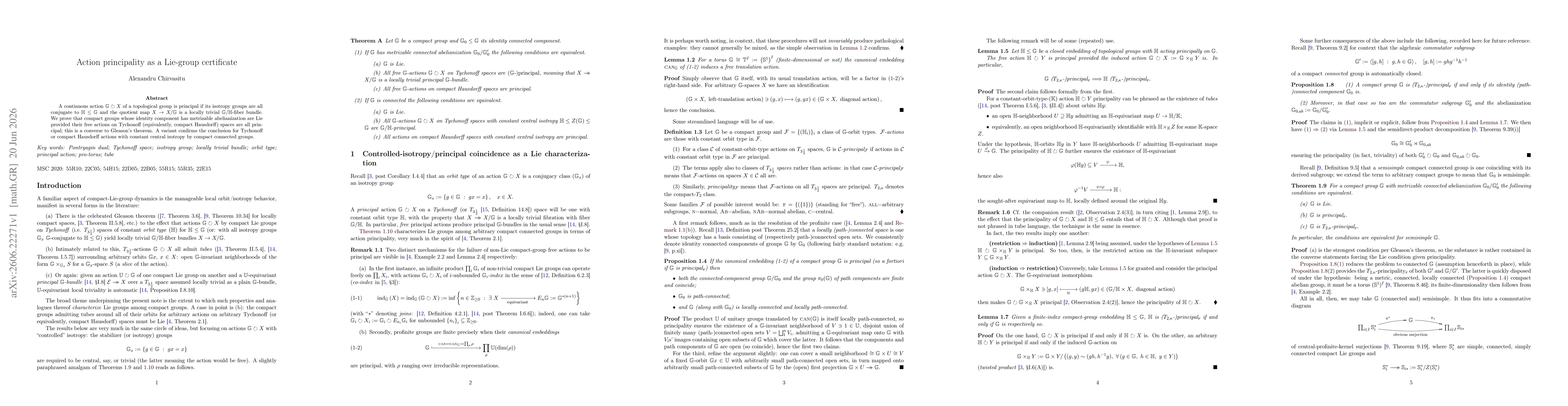 Thumbnail for Action principality as a Lie-group certificate