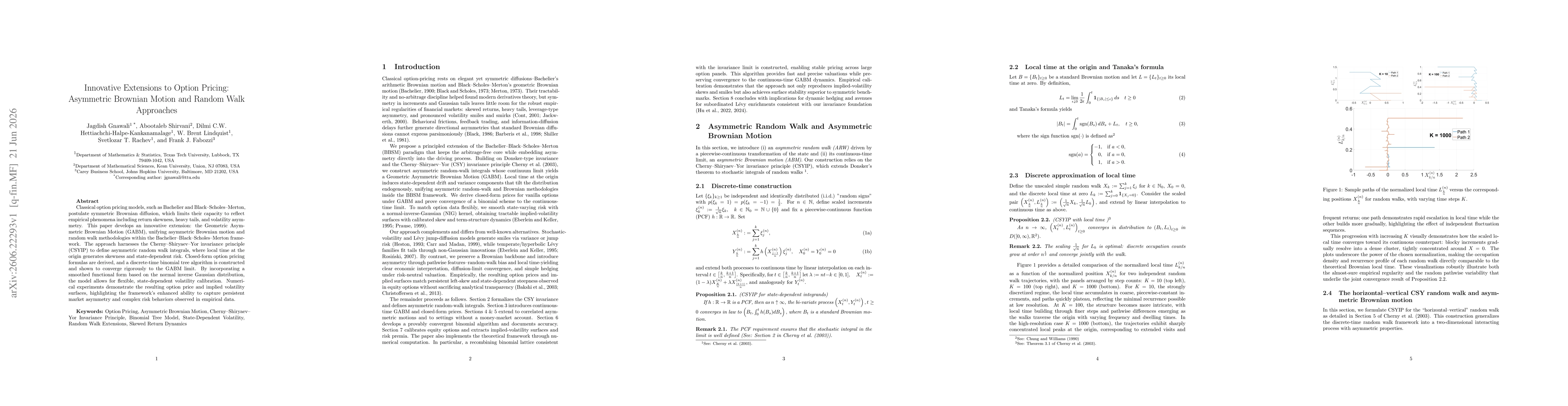 Thumbnail for Innovative Extensions to Option Pricing: Asymmetric Brownian Motion and Random Walk Approaches