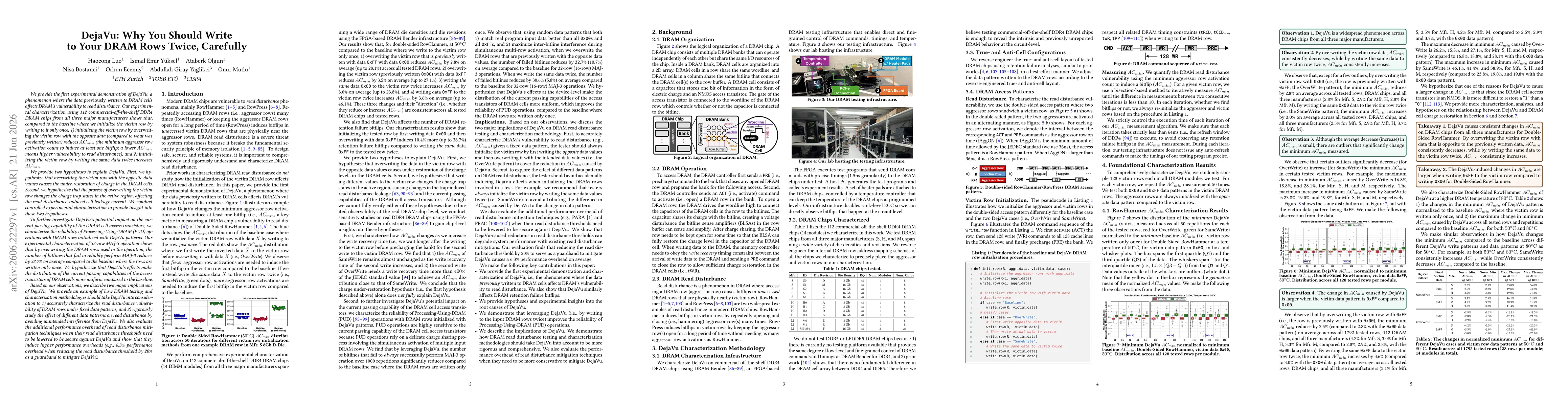 Thumbnail for DejaVu: Why You Should Write to Your DRAM Rows Twice, Carefully