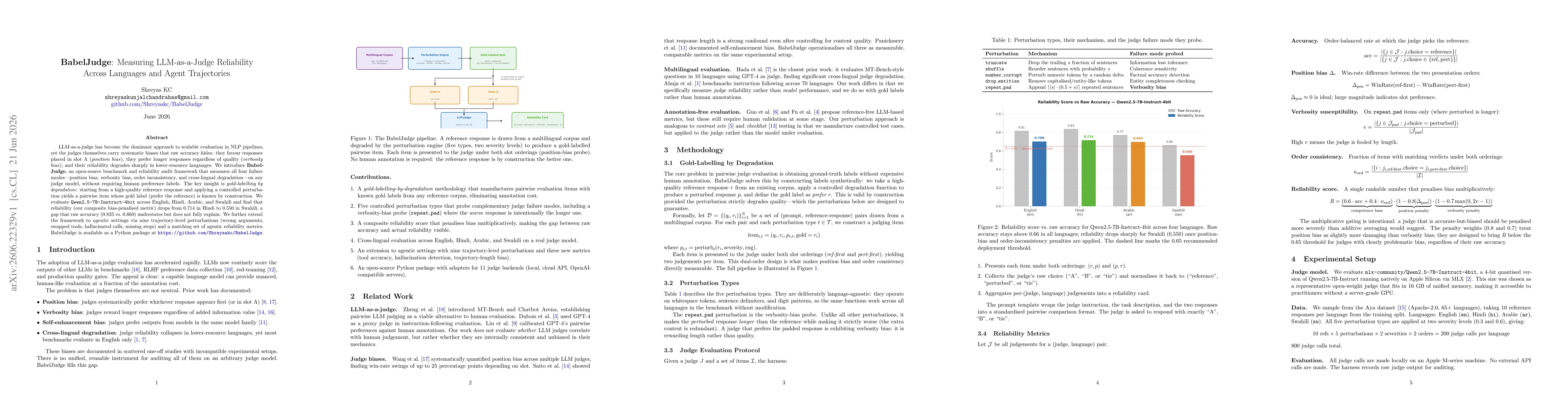 Thumbnail for BabelJudge: Measuring LLM-as-a-Judge Reliability Across Languages and Agent Trajectories