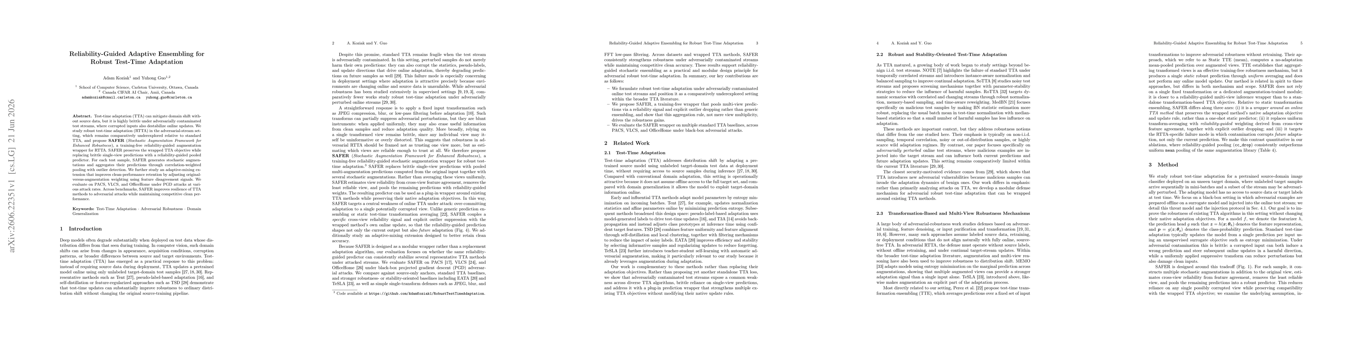 Thumbnail for Reliability-Guided Adaptive Ensembling for Robust Test-Time Adaptation