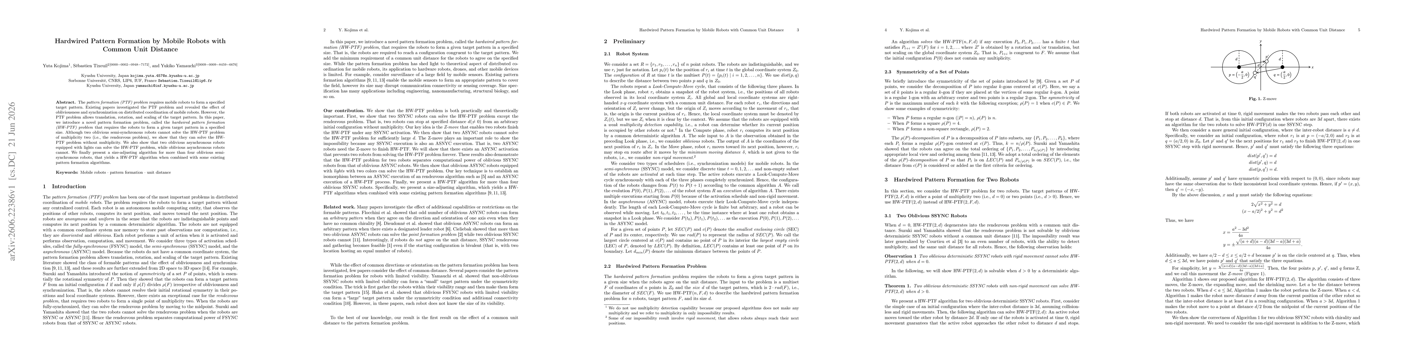 Thumbnail for Hardwired Pattern Formation by Mobile Robots with Common Unit Distance
