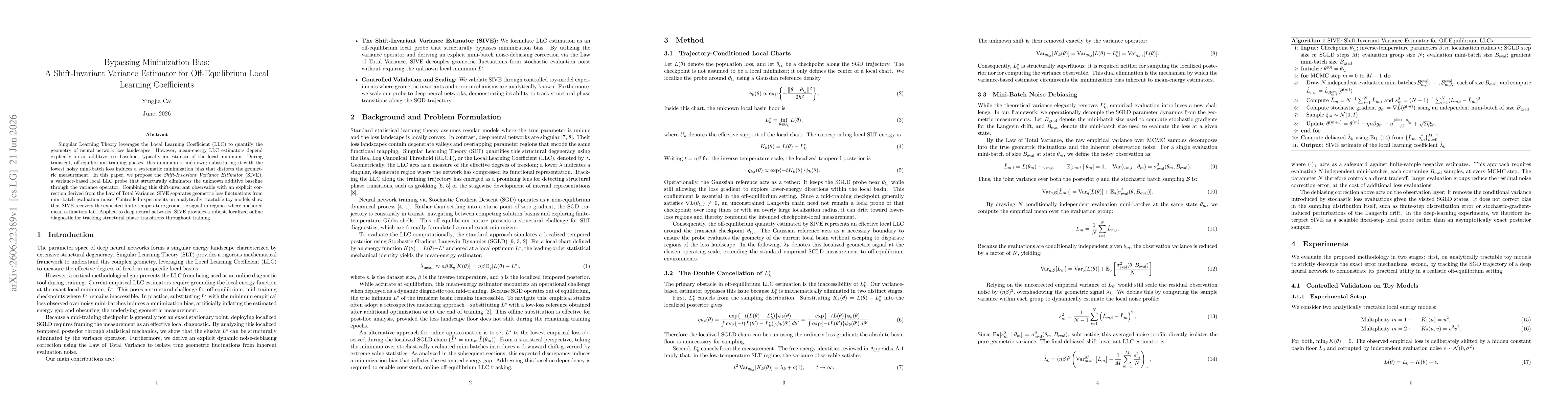Thumbnail for Bypassing Minimization Bias: A Shift-Invariant Variance Estimator for Off-Equilibrium Local Learning Coefficients