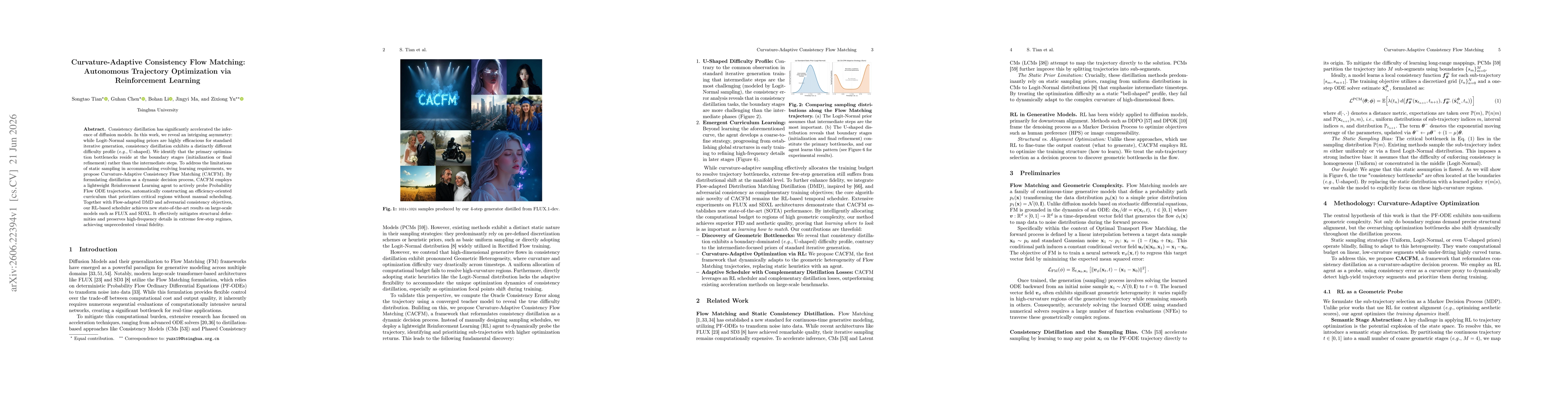 Thumbnail for Curvature-Adaptive Consistency Flow Matching: Autonomous Trajectory Optimization via Reinforcement Learning