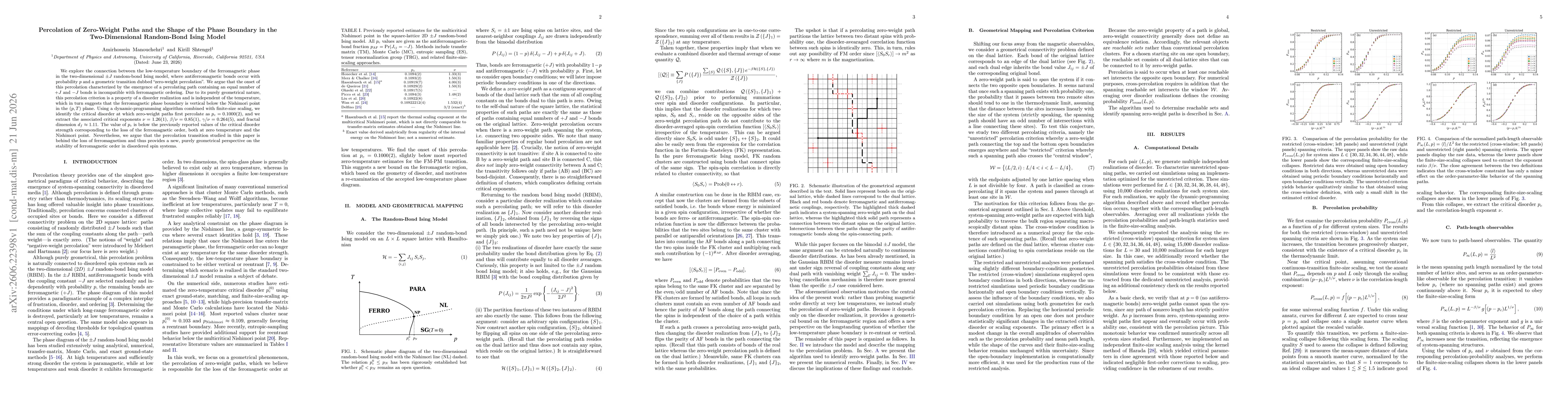 Thumbnail for Percolation of Zero-Weight Paths and the Shape of the Phase Boundary in the Two-Dimensional Random-Bond Ising Model