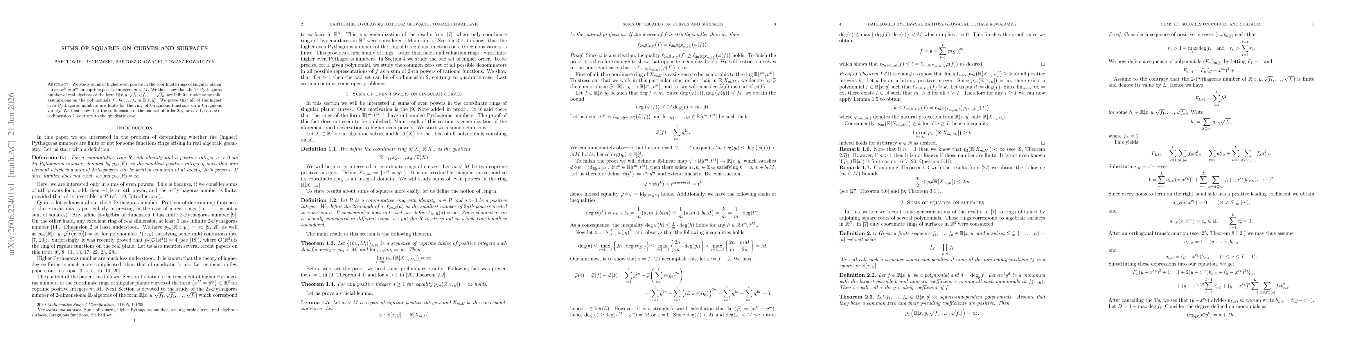 Thumbnail for Sums of squares on curves and surfaces